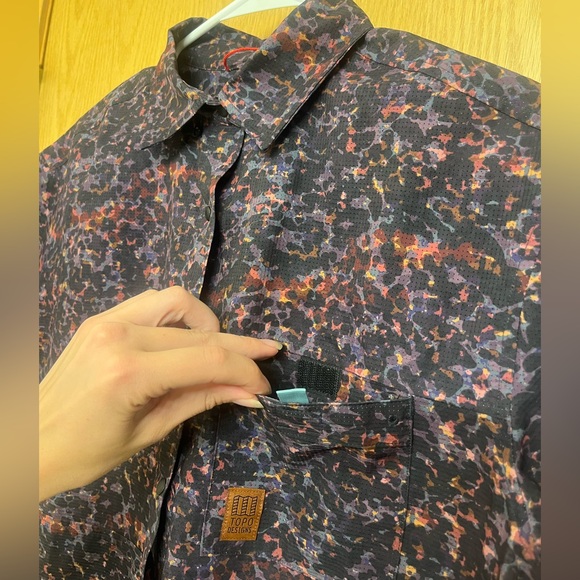 NWT Topo Designs RARE Women’s Retro River Shirt Black/Purple Meteor - Size M - Picture 11 of 16
